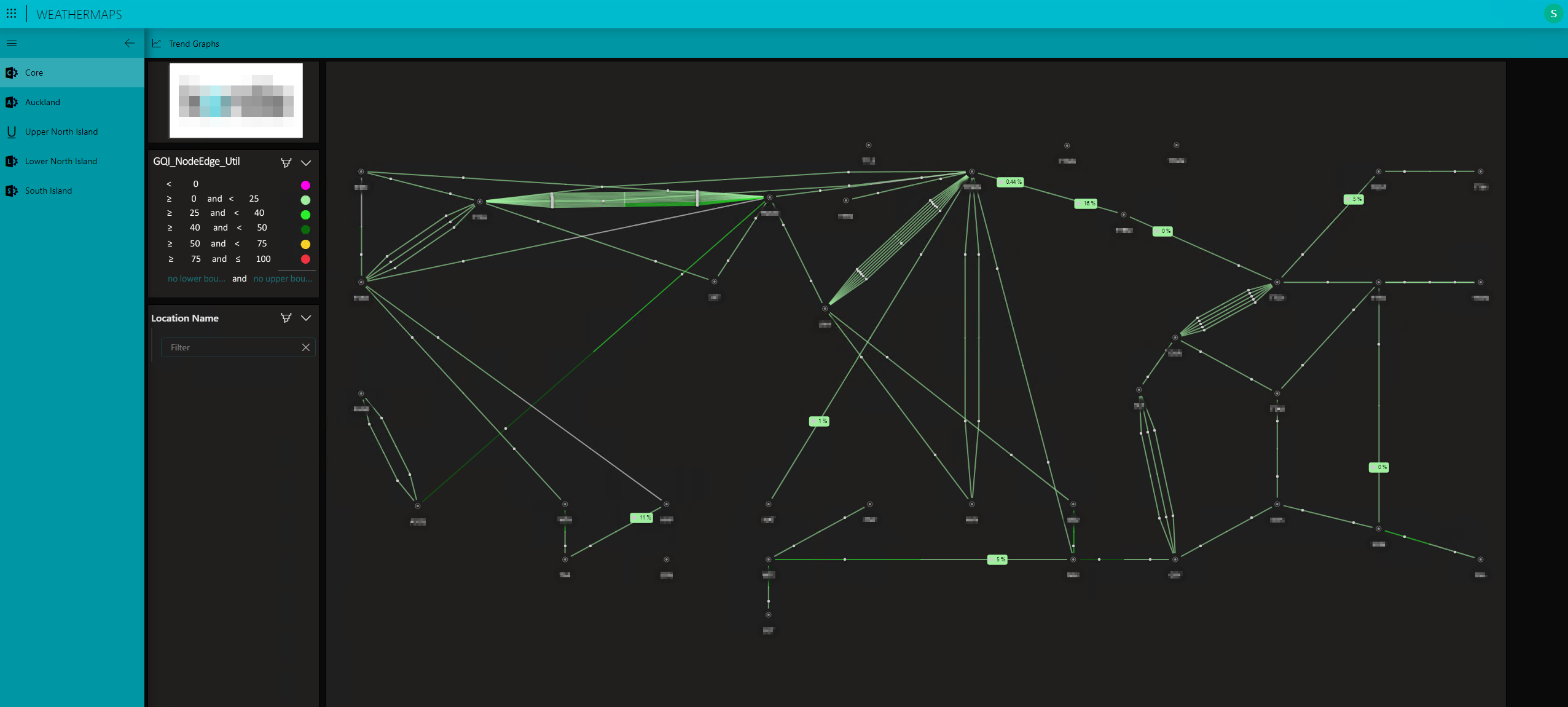 Network weather maps